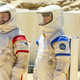 Image for article titled The future crashes into the past when SpaceX arrives on Moonbase 8